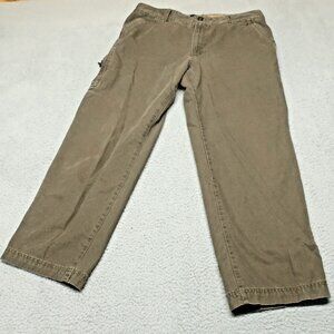 Bass Cargo Pants Men 36x30 Brown Tan Outdoor Hiking Hunting Casual Zip Pockets